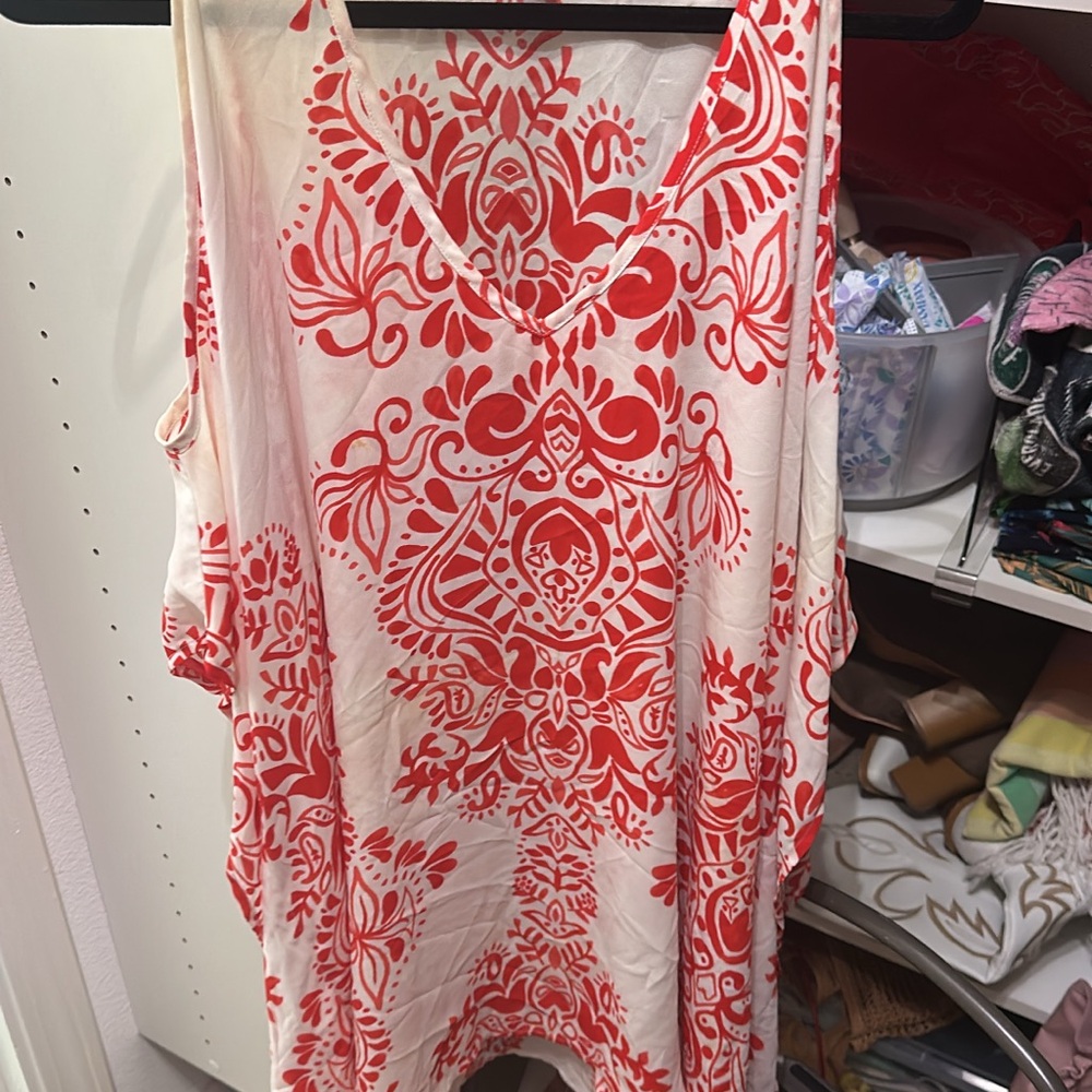 Show Me Your MuMu Red and Cream Tank Top